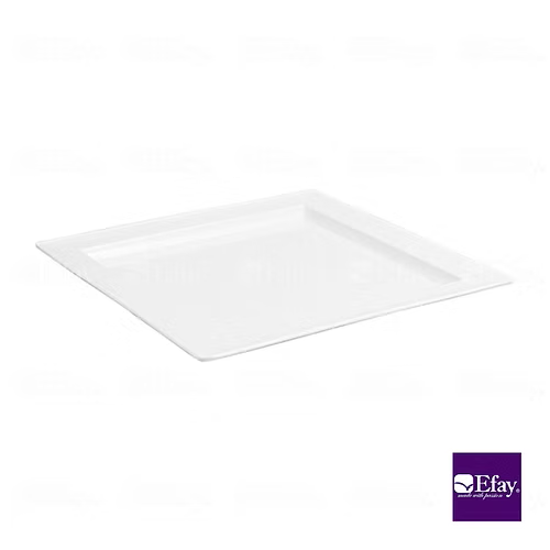 Efay Melamine Canon Square Plate 14" Wide Rim Ivory - Premium Plate from Efay - Just $55! 