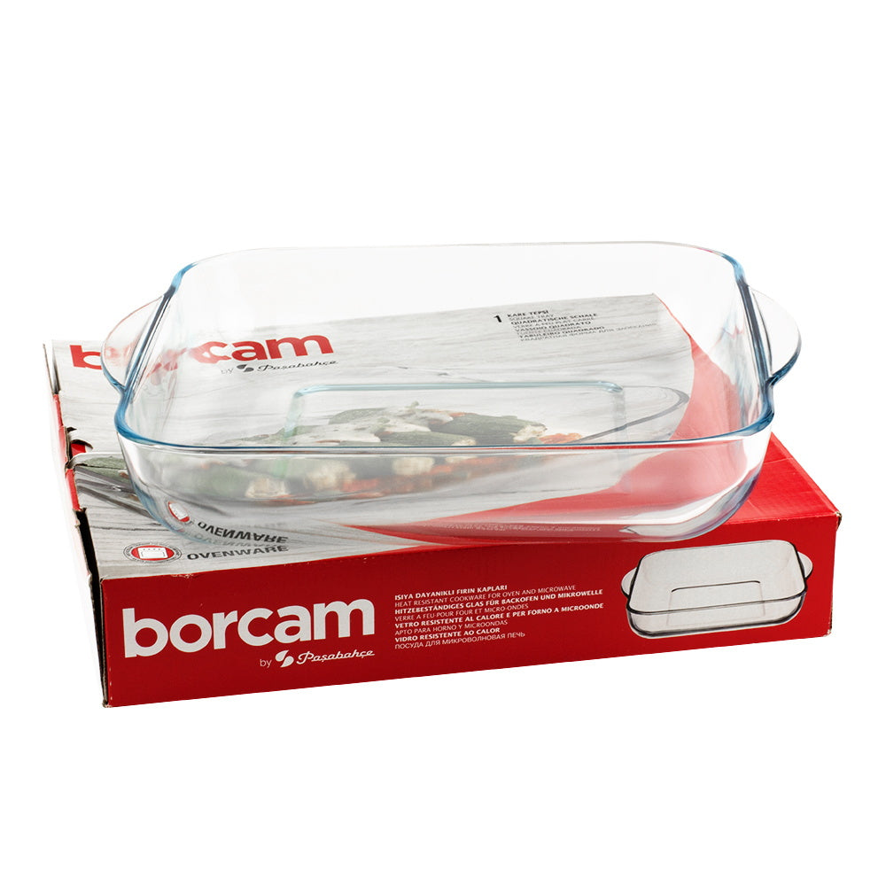 Pasabahce Borcam Square Tray 3200cc Clear - Premium Bakeware from Pasabahce Essentials - Just $45! 