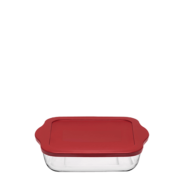 Pasabahce Borcam Square Tray with Plastic Lid 2000cc Clear - Premium Bakeware from Pasabahce Essentials - Just $30! 