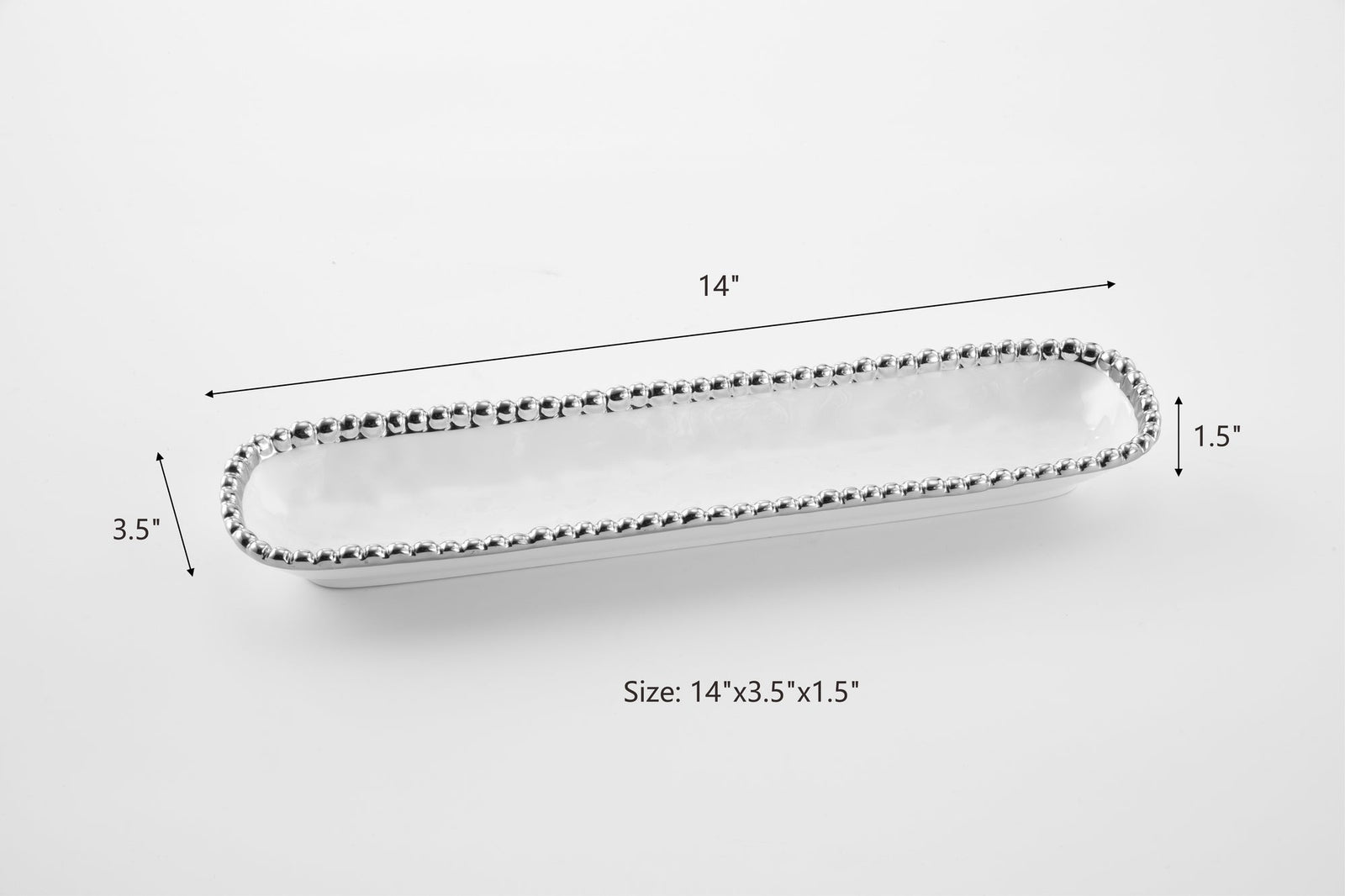 Pampa Bay Salerno Cracker Tray - White & Silver - Premium Platters from Pampa Bay - Just $60! 