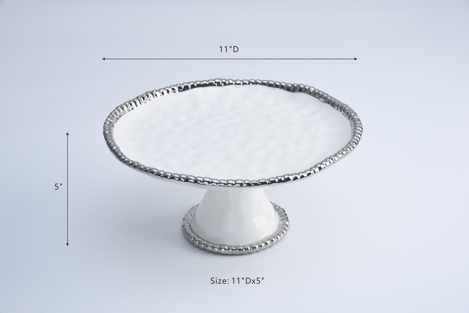 Pampa Bay Salerno Round Cake Stand - White & Silver - Premium Cake stand from Pampa Bay - Just $255! 