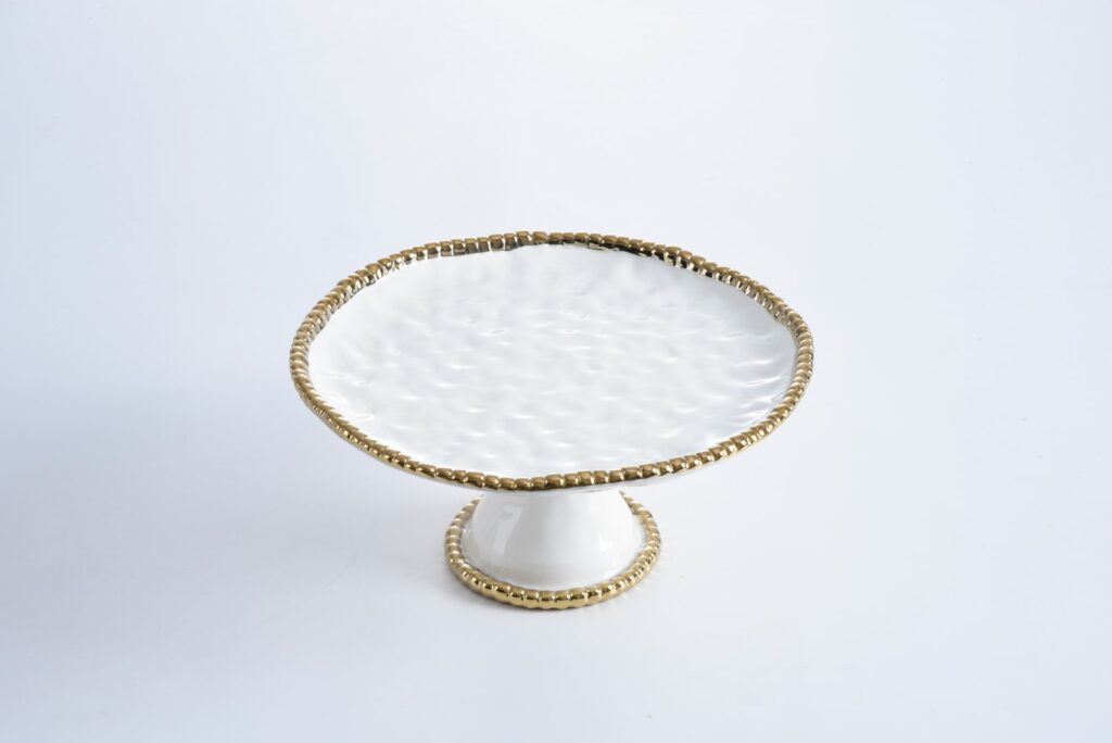 Pampa Bay Salerno Round Cake Stand - White & Gold - Premium Cake Plate from Pampa Bay - Just $255! 