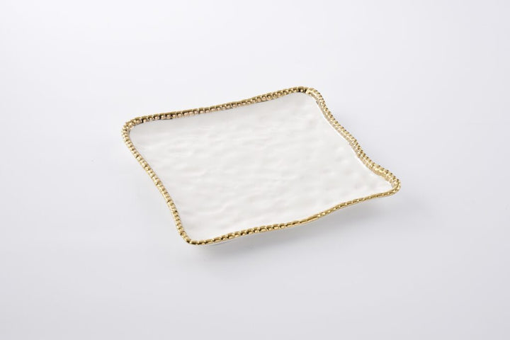 Pampa Bay Golden Salerno Square Serving Platter - Gold Rim - Premium Platter from Pampa Bay - Just $225! 