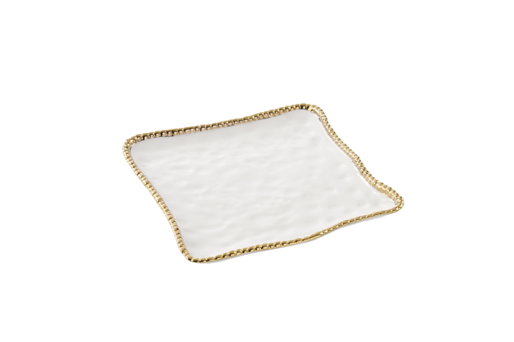 Pampa Bay Golden Salerno Square Serving Platter - Gold Rim - Premium Platter from Pampa Bay - Just $225! 