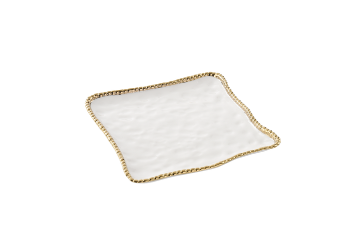 Pampa Bay Golden Salerno Square Serving Platter - Gold Rim - Premium Platter from Pampa Bay - Just $225! 