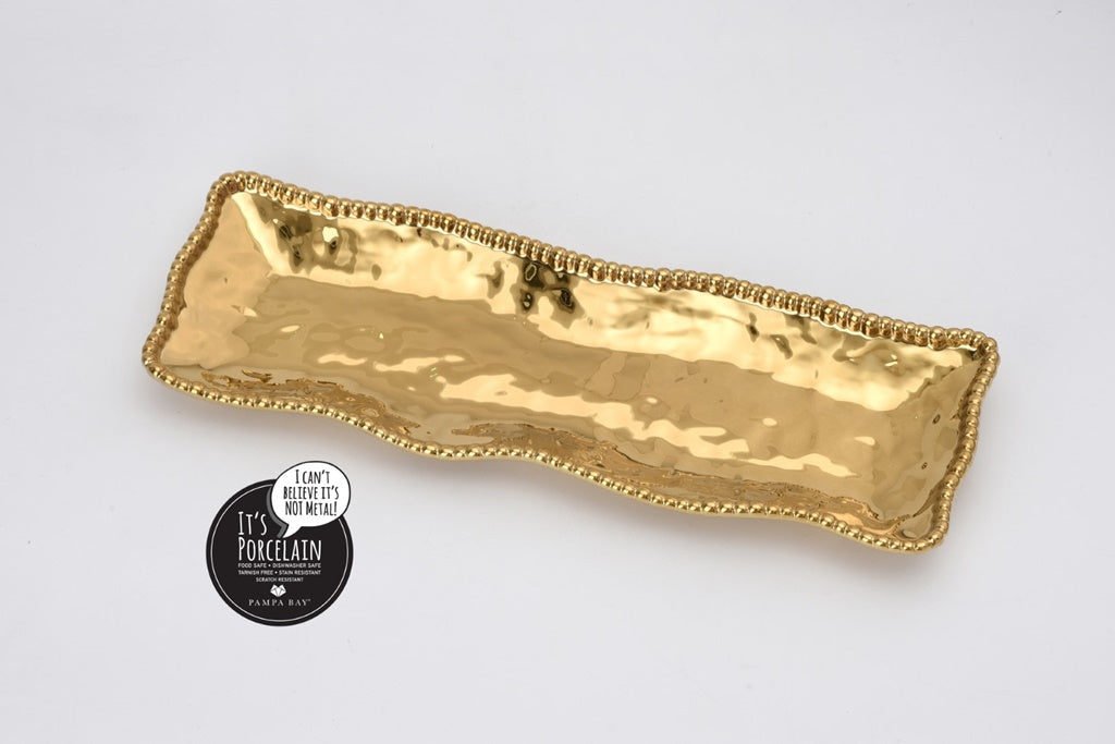 Pampa Bay Monaco Rectangular Serving Piece - Gold - Premium Platter from Pampa Bay - Just $150! 