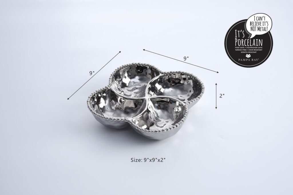 Pampa Bay Verona 4-Section Bowl (Silver) - Premium Bowl from Pampa Bay - Just $135! 