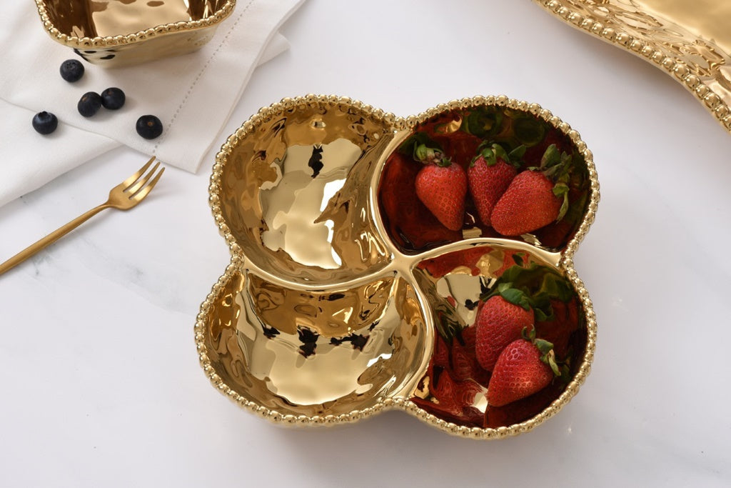 Pampa Bay Monaco 4-Section Bowl (Gold) - Premium Bowl from Pampa Bay - Just $135! 