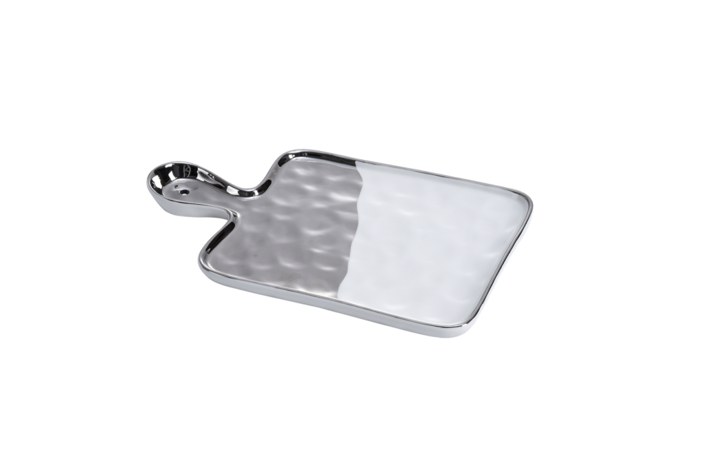 Pampa Bay Accessories Medium Tray - White & Silver - Premium Platter from Pampa Bay - Just $175! 