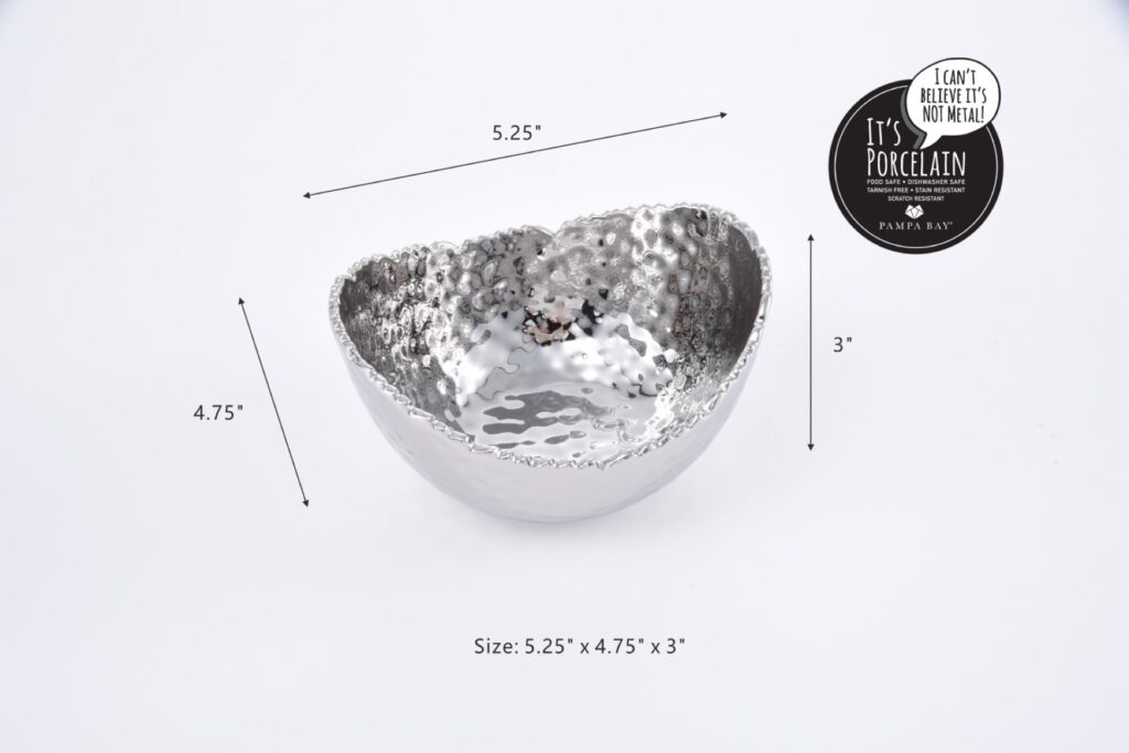 Pampa Bay Millennium Small Oval Bowl - Silver - Premium Bowls from Pampa Bay - Just $60! 