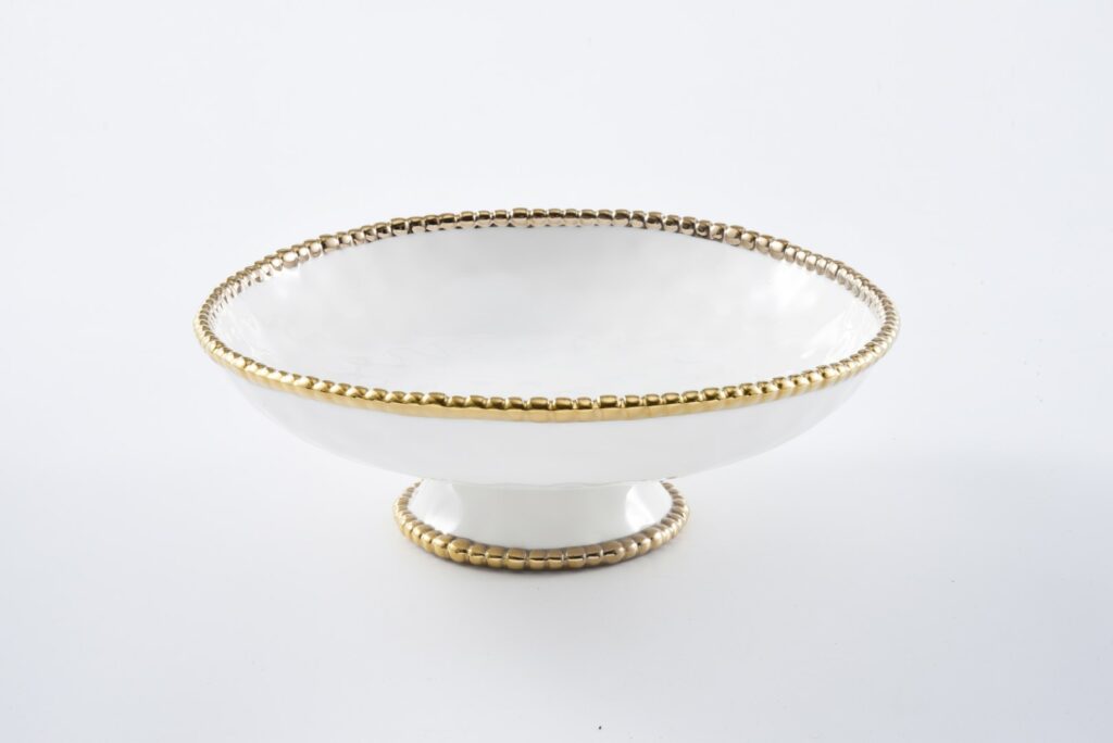Pampa Bay Golden Salerno Footed Bowl - Premium Bowl from Pampa Bay - Just $270! 