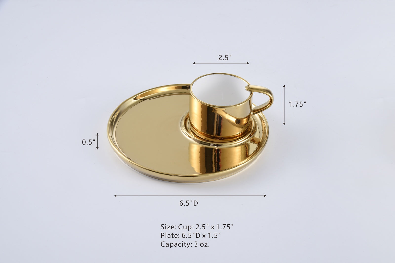 Pampa Bay Espresso Cup and Plate - Gold - Premium Coffee Cups from Pampa Bay - Just $75! 