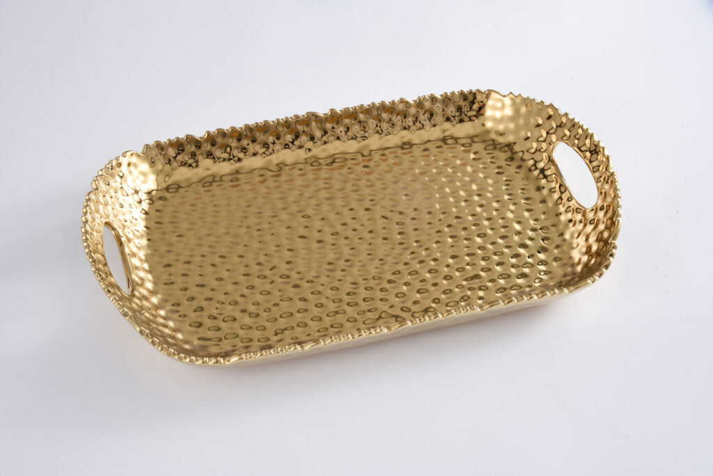 Pampa Bay Golden Millennium Rectangular Tray with Handles - Premium Serving Trays from Pampa Bay - Just $330! 