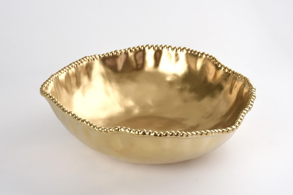 Pampa Bay Monte Carlo Large Serving Bowl - Gold - Premium Bowl from Pampa Bay - Just $390! 