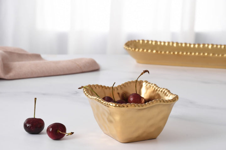 Pampa Bay Monte Carlo Square Snack Bowl - Gold - Premium Bowl from Pampa Bay - Just $100! 