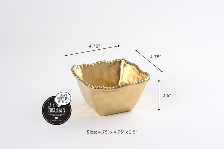 Pampa Bay Monte Carlo Square Snack Bowl - Gold - Premium Bowl from Pampa Bay - Just $100! 