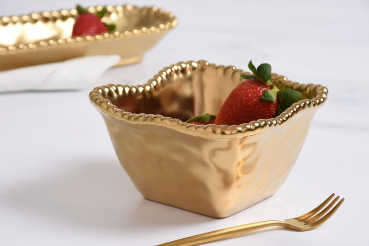 Pampa Bay Monte Carlo Square Snack Bowl - Gold - Premium Bowl from Pampa Bay - Just $100! 