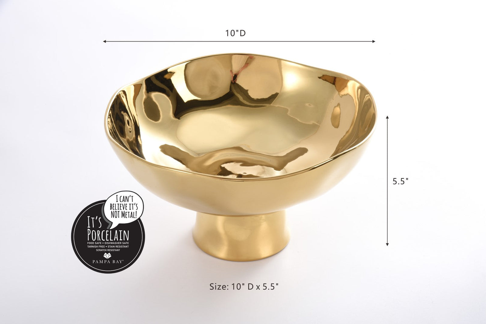 Pampa Bay Moonlight Footed Bowl - Gold - Premium Bowl from Pampa Bay - Just $240! 