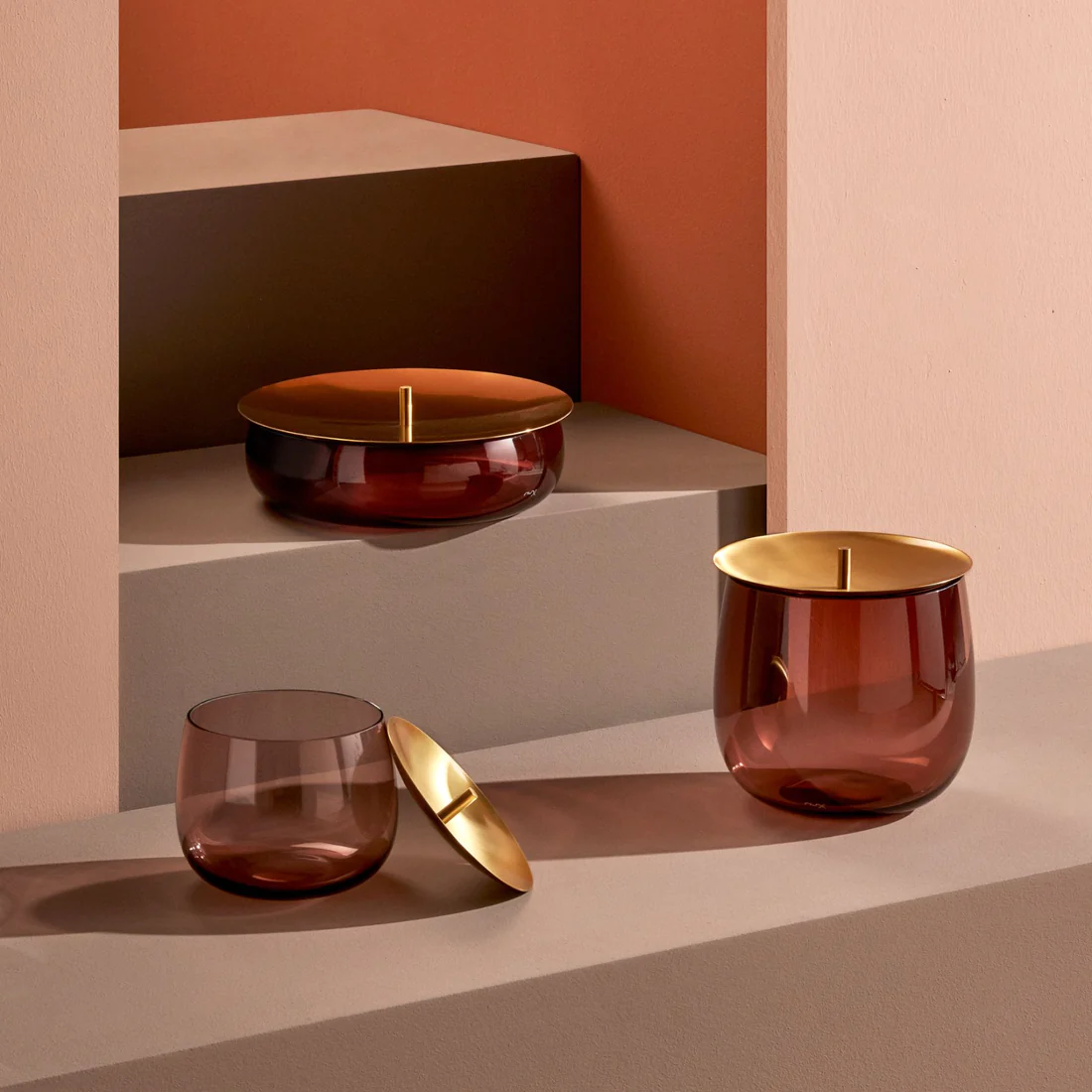 Nude Essentials Beret Bowl Lidded Vessel 65mm Caramel - Premium decor from Pasabahce - Just $865! 