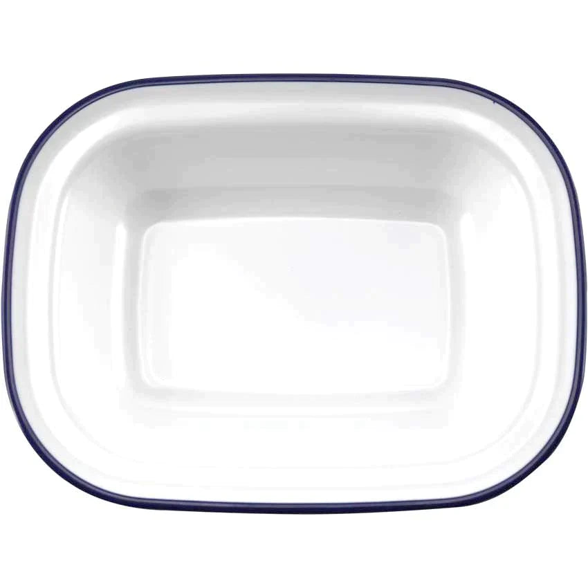 Efay Enamel Pie Rectangular Dish 9" Cobalt Blue Rim - Premium Plates from Efay - Just $15! 