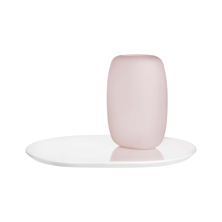 Nude Essentials Sweets Vase Opal Pink with Glossy White Base Medium 240mm - Premium Vase from Pasabahce - Just $1840! 