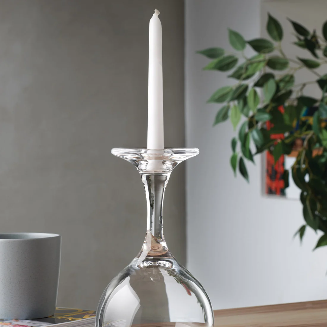 Nude Essentials Look Down Candle Holder in Wine Glass Shape 110mm Clear - Premium Candle Holder from Pasabahce - Just $120! 