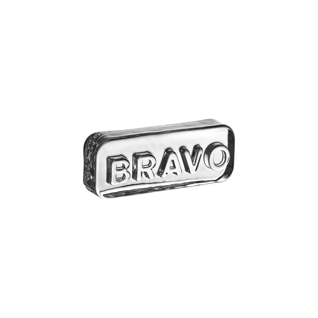 Nude Essentials Paroles Paperweight "BRAVO" 40mm Clear - Premium Paperweight from Pasabahce - Just $315! 