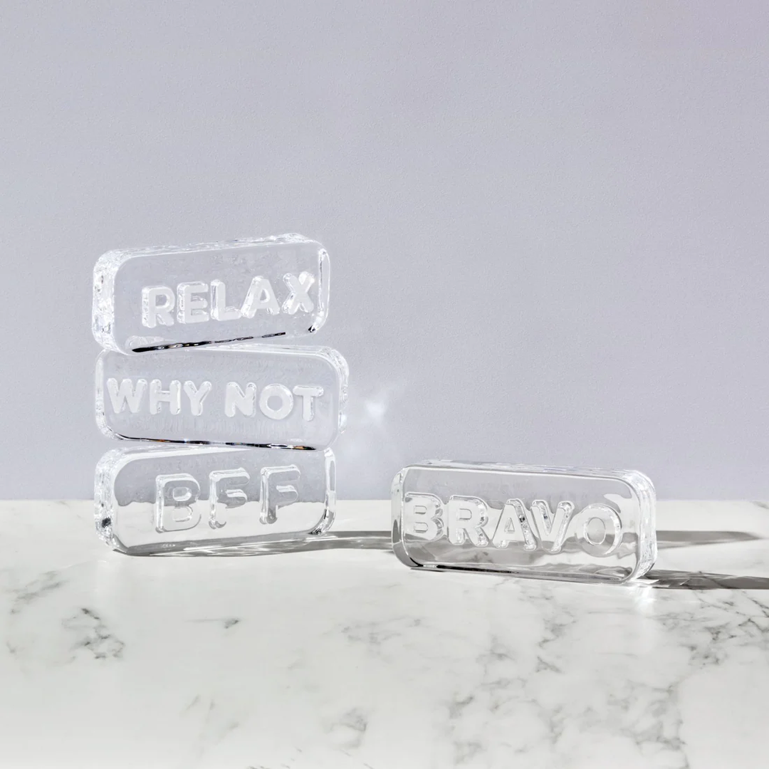 Nude Essentials Paroles Paperweight "BRAVO" 40mm Clear - Premium Paperweight from Pasabahce - Just $315! 