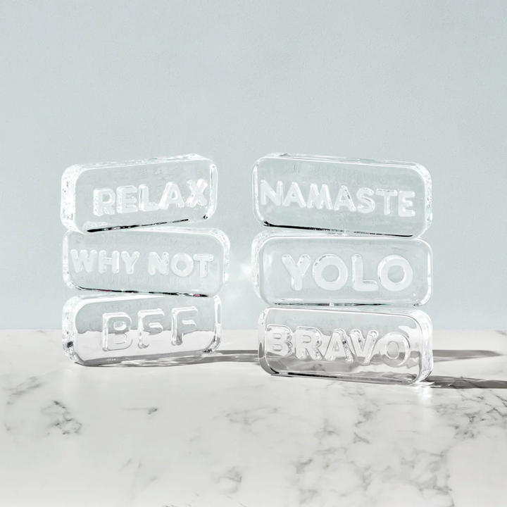 Nude Essentials Paroles Paperweight "BRAVO" 40mm Clear - Premium Paperweight from Pasabahce - Just $315! 