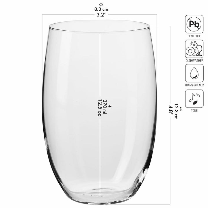 Krosno Blended Crystalline Glass Tumblers 6 pcs 370 ml - Premium Tumblers from Krosno - Just $25! 