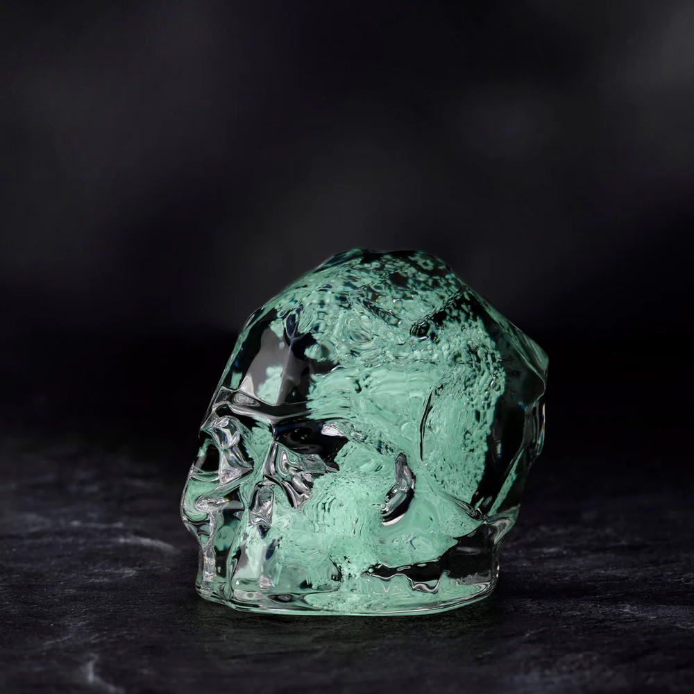 Nude Essentials Memento Mori Faceted Skull Small 83mm Green - Premium centerpiece from Pasabahce - Just $500! 