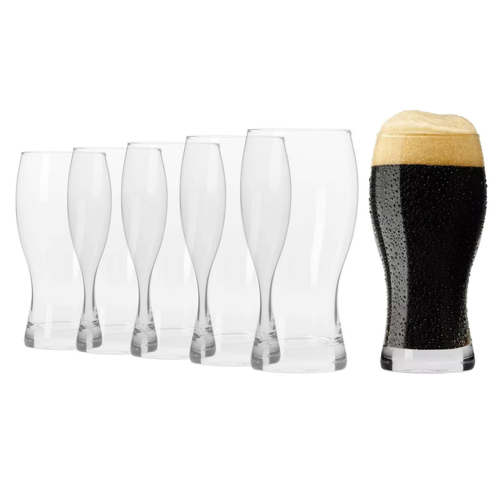 Krosno Dark Beer Pilsner Set of 6 Pcs 500cc - Premium Beer Glass from Krosno - Just $32.50! 