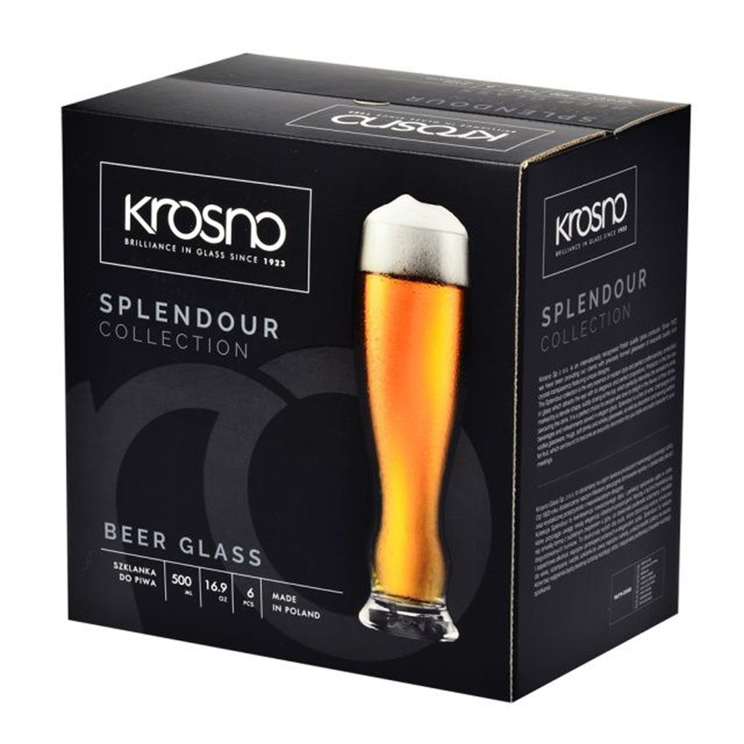 Krosno Splendour Pilsner 6 Pcs Set 500cc - Premium Beer Glass from Krosno - Just $35! 