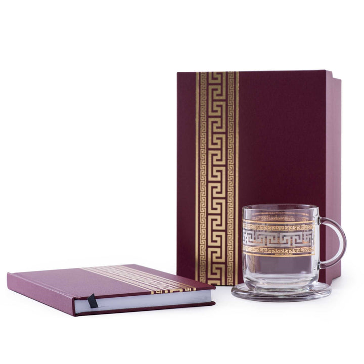 Dimlaj Minerva Special Mug, Coaster and Notebook Set (Gold) - Premium Notebook Sets from Minerva By Dimlaj - Just $160! 