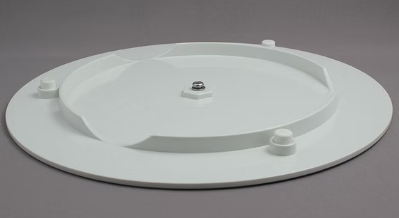 Efay Melamine Marble Carrara Footed Round Platter 13" Ivory - Premium Platter from Efay - Just $80! 