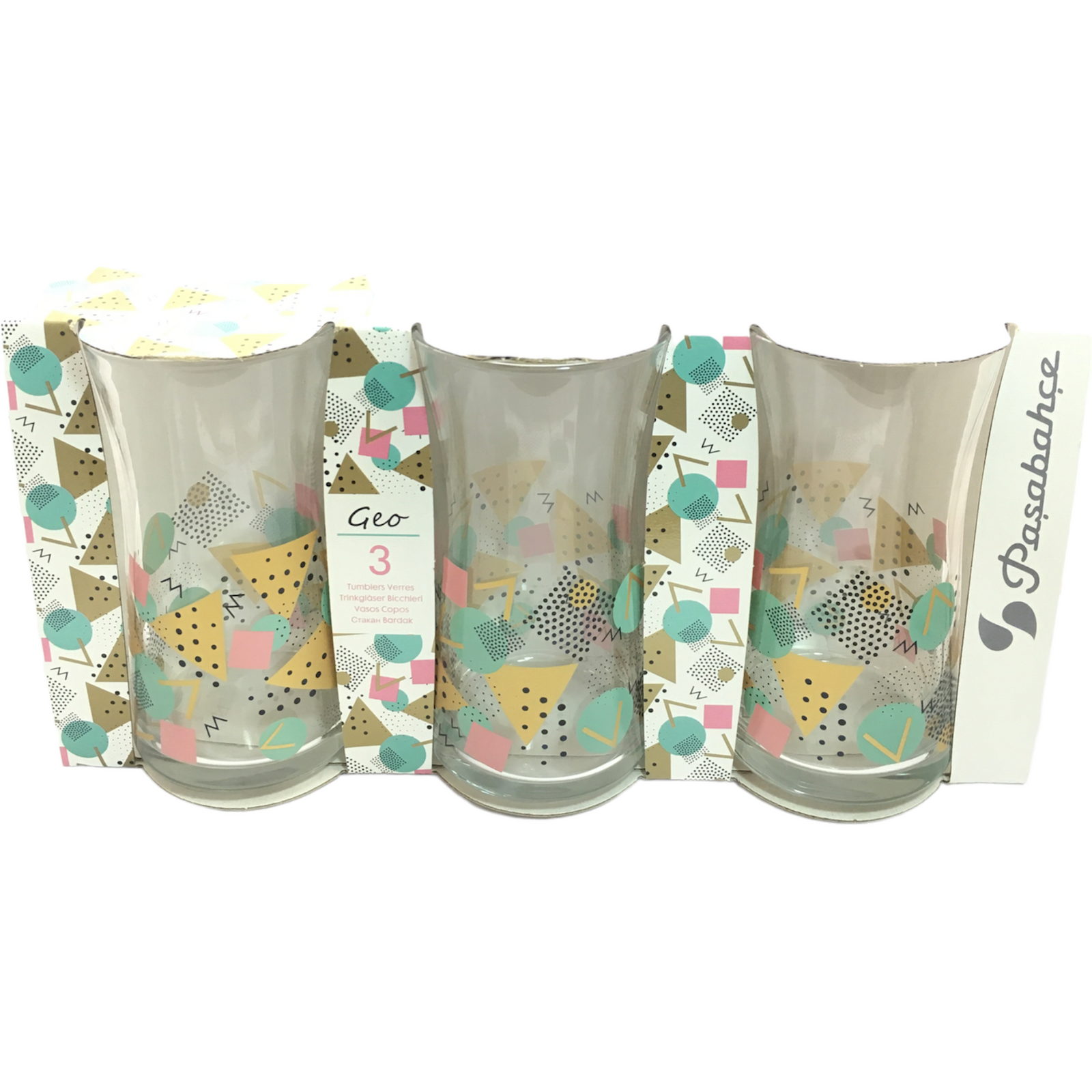 Pasabahce Azur Geo Set of 3 Pcs Tumblers 210cc Decorated - Premium Tumbler from Pasabahce Essentials - Just $20! 