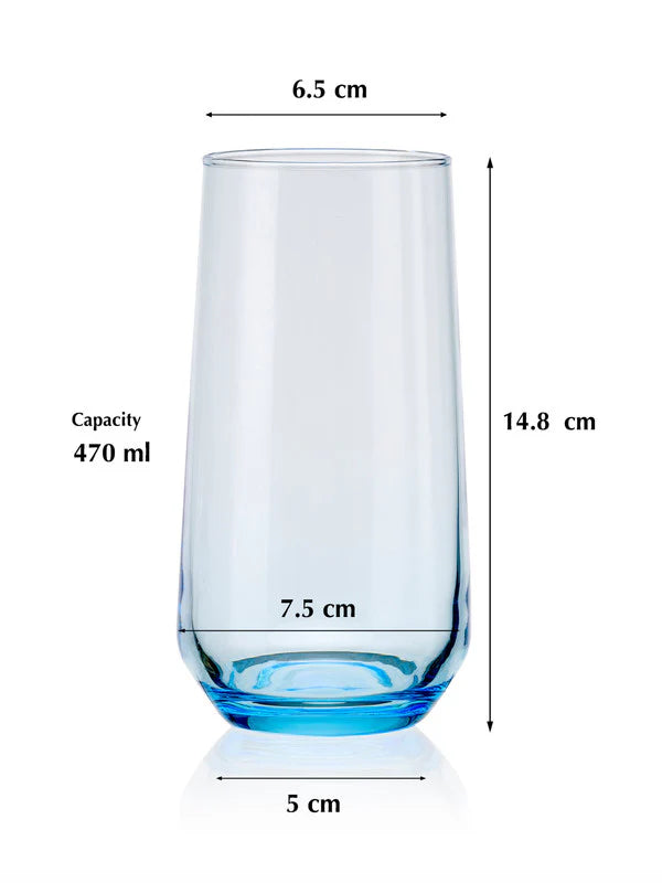 Pasabahce Allegra Set of 6pcs Long Drink Tumblers 470cc Blue - Premium Tumbler from Pasabahce Essentials - Just $50! 