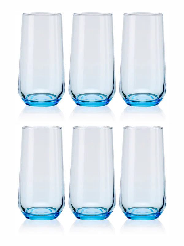 Pasabahce Allegra Set of 6pcs Long Drink Tumblers 470cc Blue - Premium Tumbler from Pasabahce Essentials - Just $50! 