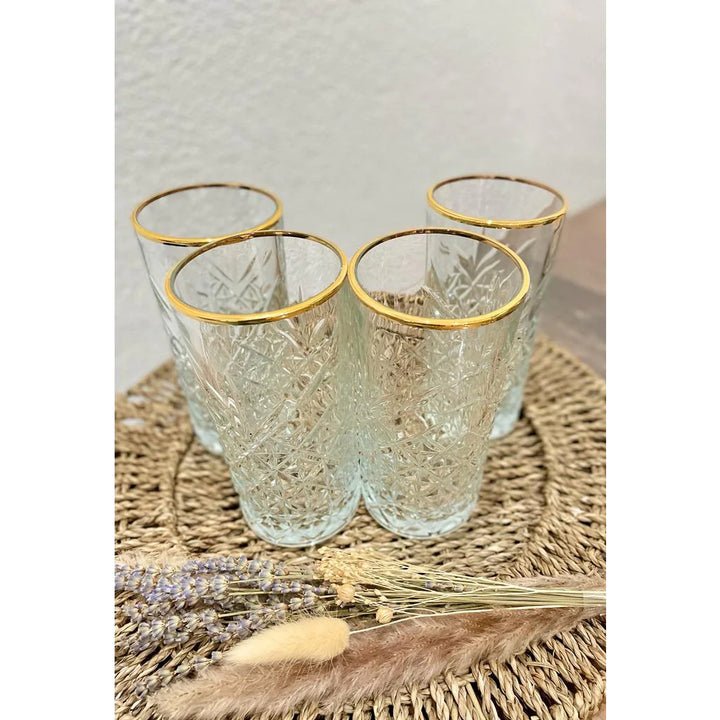Pasabahce Timeless Set of 4 Pcs Beer Tumbler 180cc Gold Rim - Premium Tumbler from Pasabahce - Just $50! 