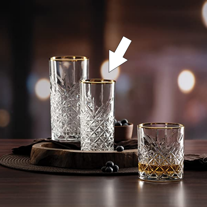 Pasabahce Timeless Set of 4 Pcs Beer Tumbler 180cc Gold Rim - Premium Tumbler from Pasabahce - Just $50! 