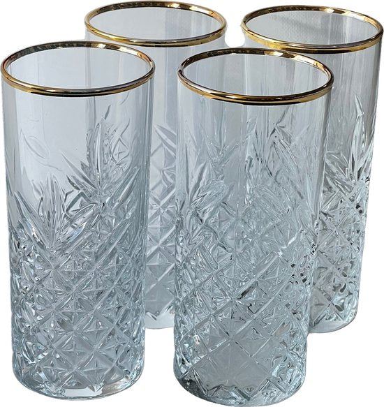Pasabahce Timeless Set of 4 Pcs Beer Tumbler 180cc Gold Rim - Premium Tumbler from Pasabahce - Just $50! 