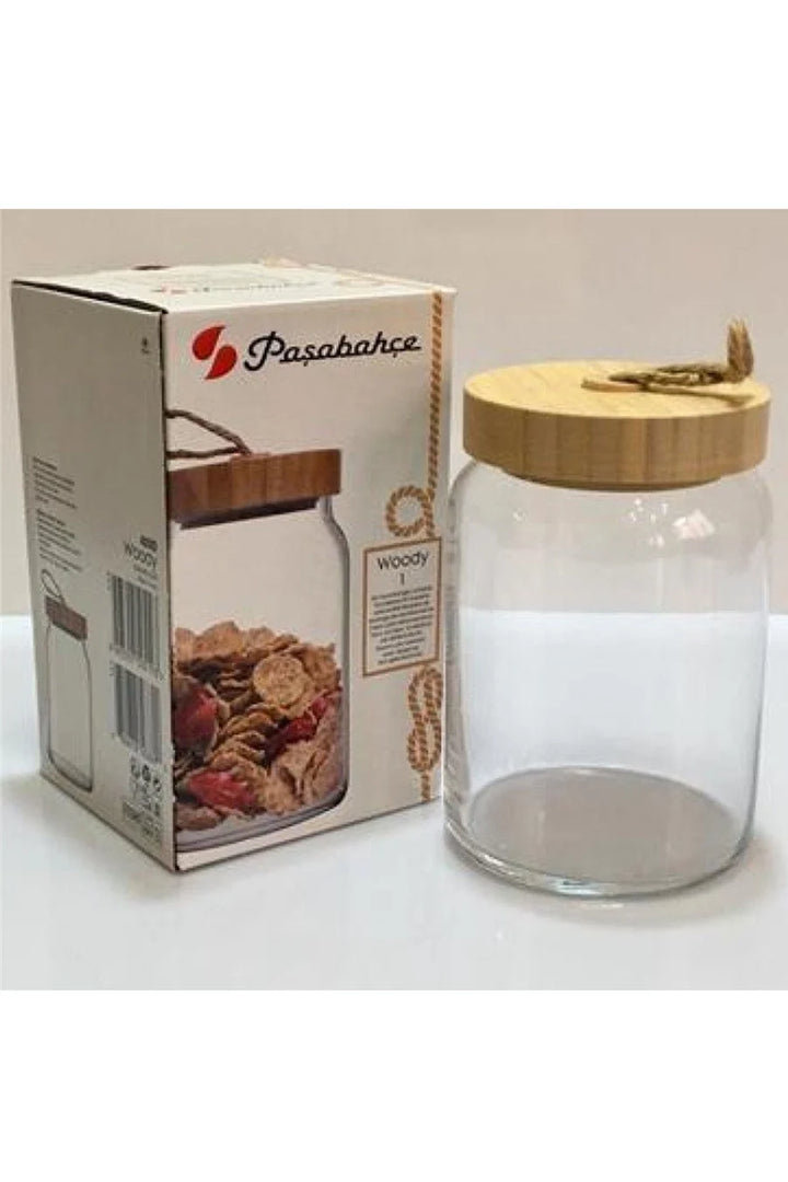 Pasabahce Woody Jar with Cover 860cc Clear - Premium Jar from Pasabahce Essentials - Just $35! 