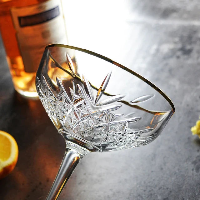 Pasabahce Timeless Set of 4pcs Champagne Coupe 255cc Gold Rim - Premium  from Pasabahce Essentials - Just $85! 