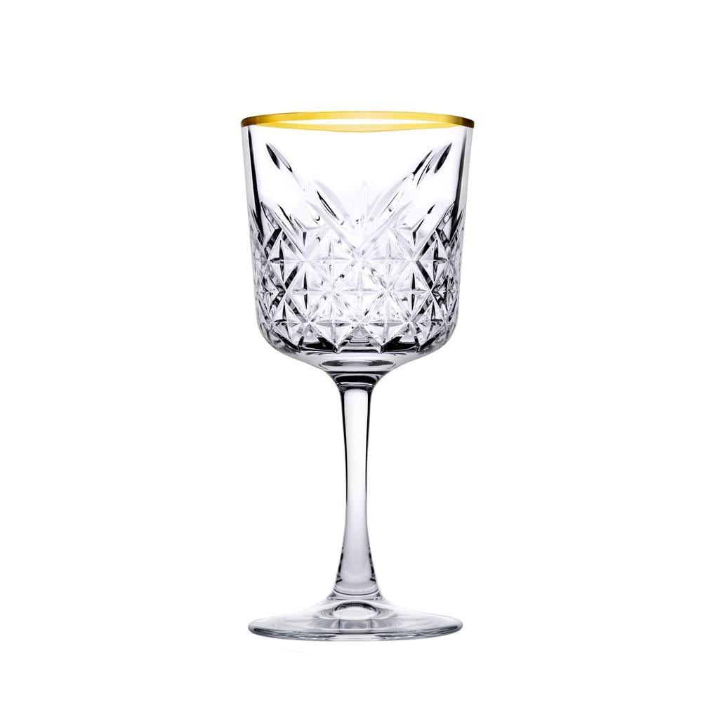 Pasabahce Timeless Set of 4 Pcs Red Wine 330cc Gold Rim - Premium Stemware from Pasabahce - Just $75! 