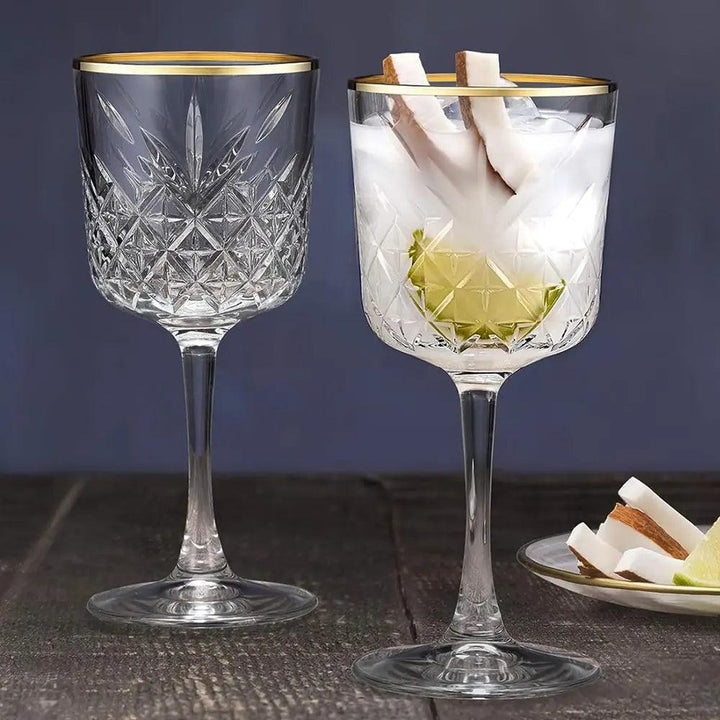 Pasabahce Timeless Set of 4 Pcs Red Wine 330cc Gold Rim - Premium Stemware from Pasabahce - Just $75! 