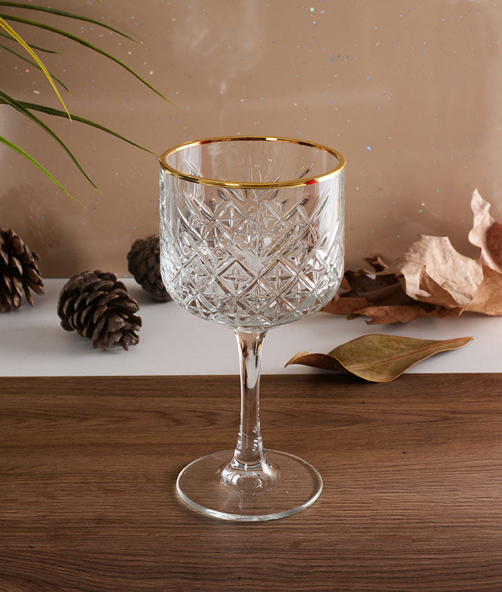 Pasabahce Timeless Set of 4 Pcs Red Wine 330cc Gold Rim - Premium Stemware from Pasabahce - Just $75! 