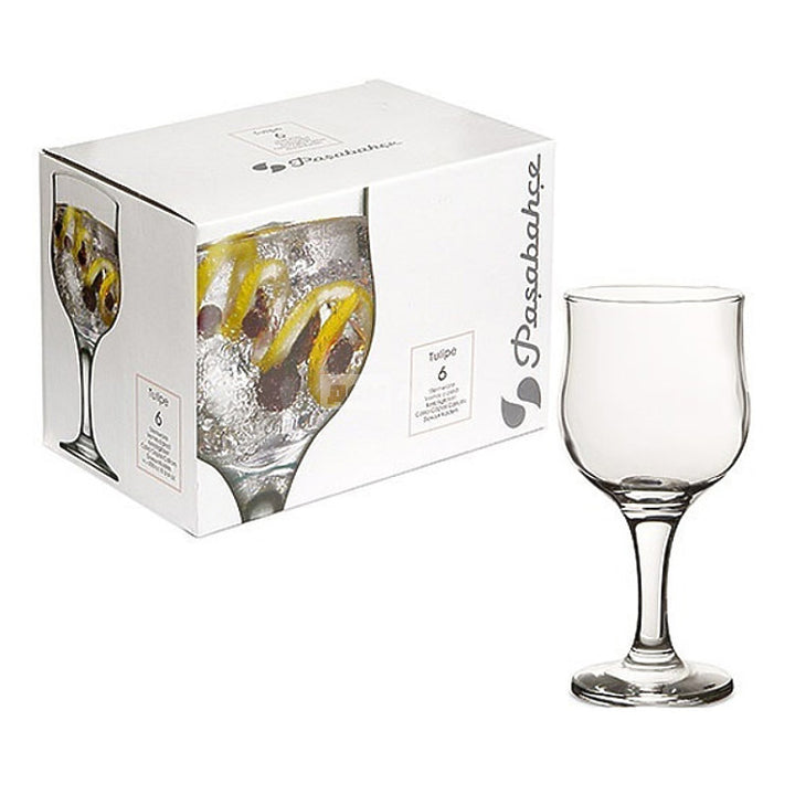 Pasabahce Tulip Set of 6pcs Water Goblet 315cc Clear - Premium Stemware from Pasabahce Essentials - Just $30! 