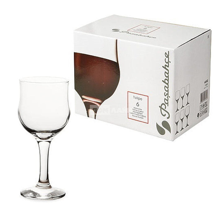 Pasabahce Tulip Set of 6pcs Red Wine 240cc Clear - Premium  from Pasabahce Essentials - Just $25! 