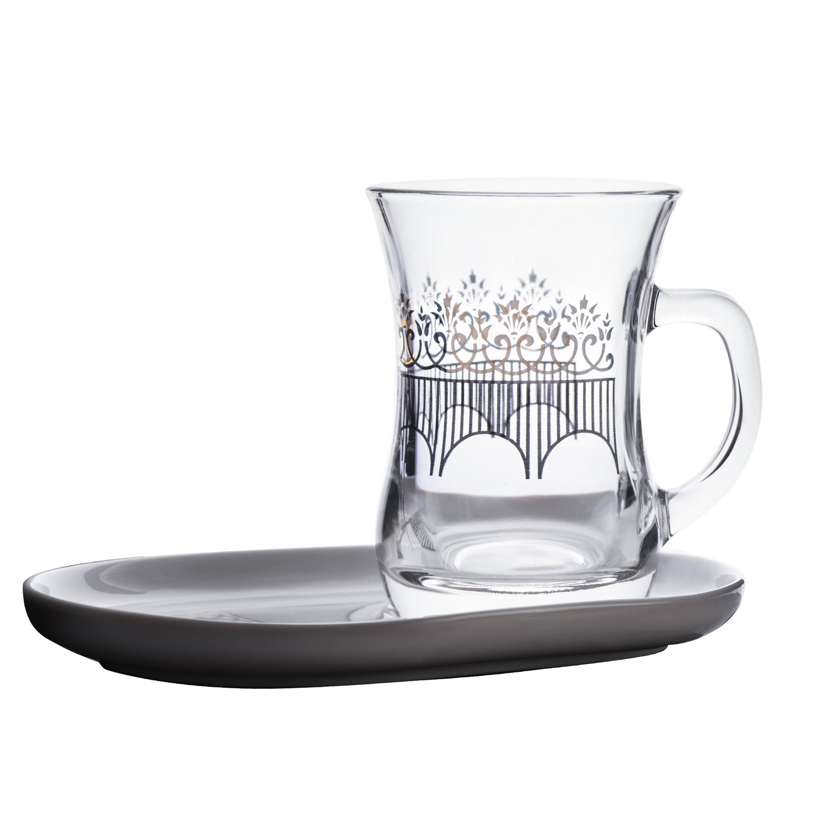 Dimlaj Touch Grace Set of 4 Pcs Mugs and Porcelain Saucers Gold & Platinum - Premium Mugs from Dimlaj Touch - Just $99.99! 
