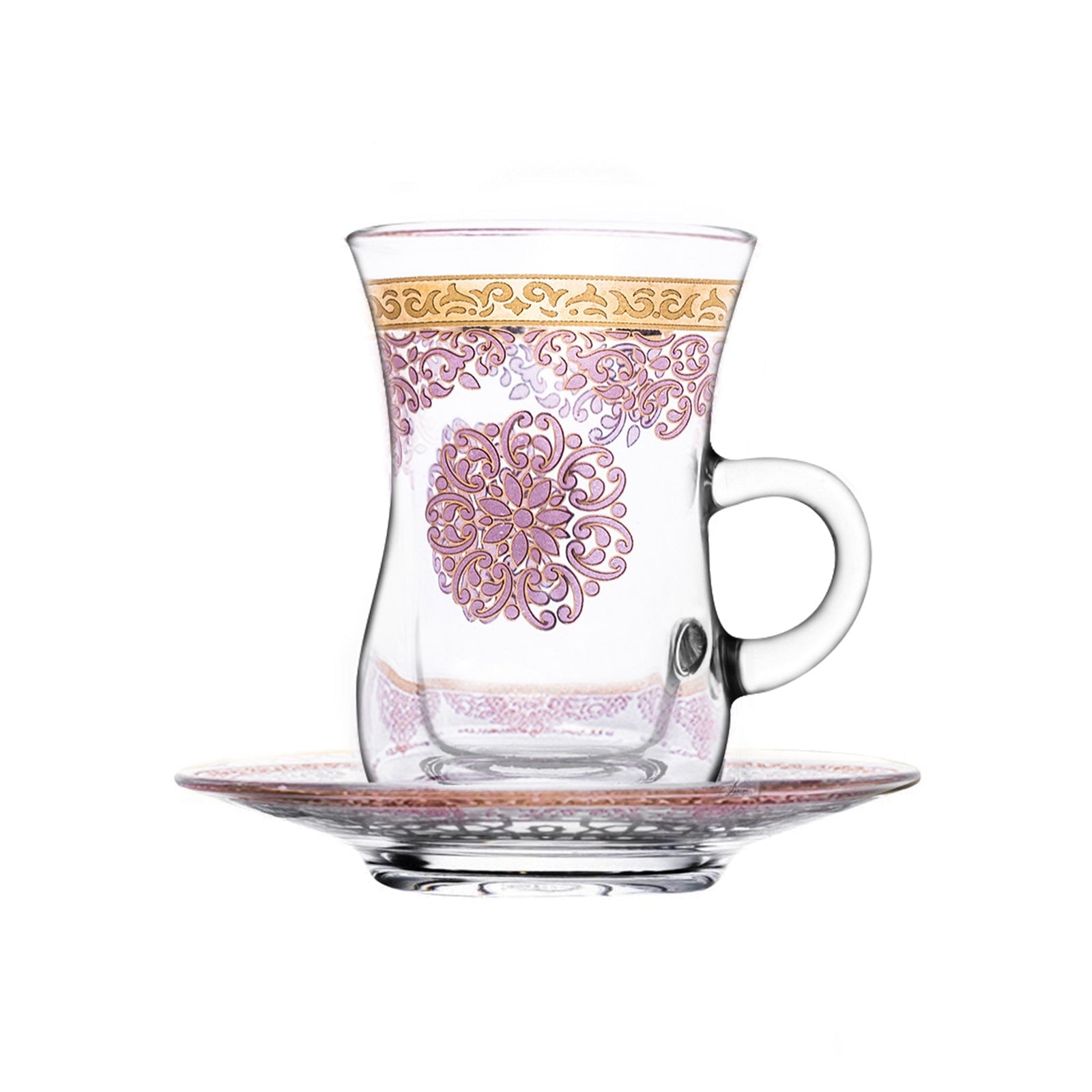 Dimlaj Selena Set of 6 Pcs Tea Cups and Saucers (Gold & Pink) - Premium Tea Cups from Selena By Dimlaj - Just $188! 